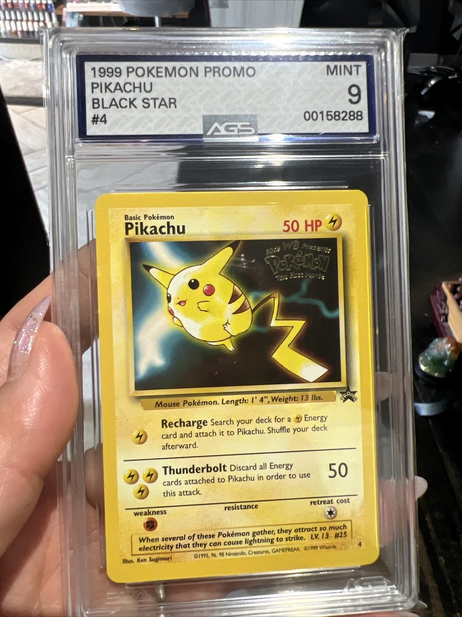 1st Movie Black Star Promo PIKACHU 1999 Pokemon Graded AGS 9 Mint