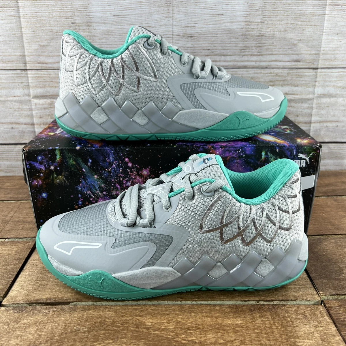 Puma MB.01 Lo Jr UFO High Rise Aqua Green Basketball Shoes