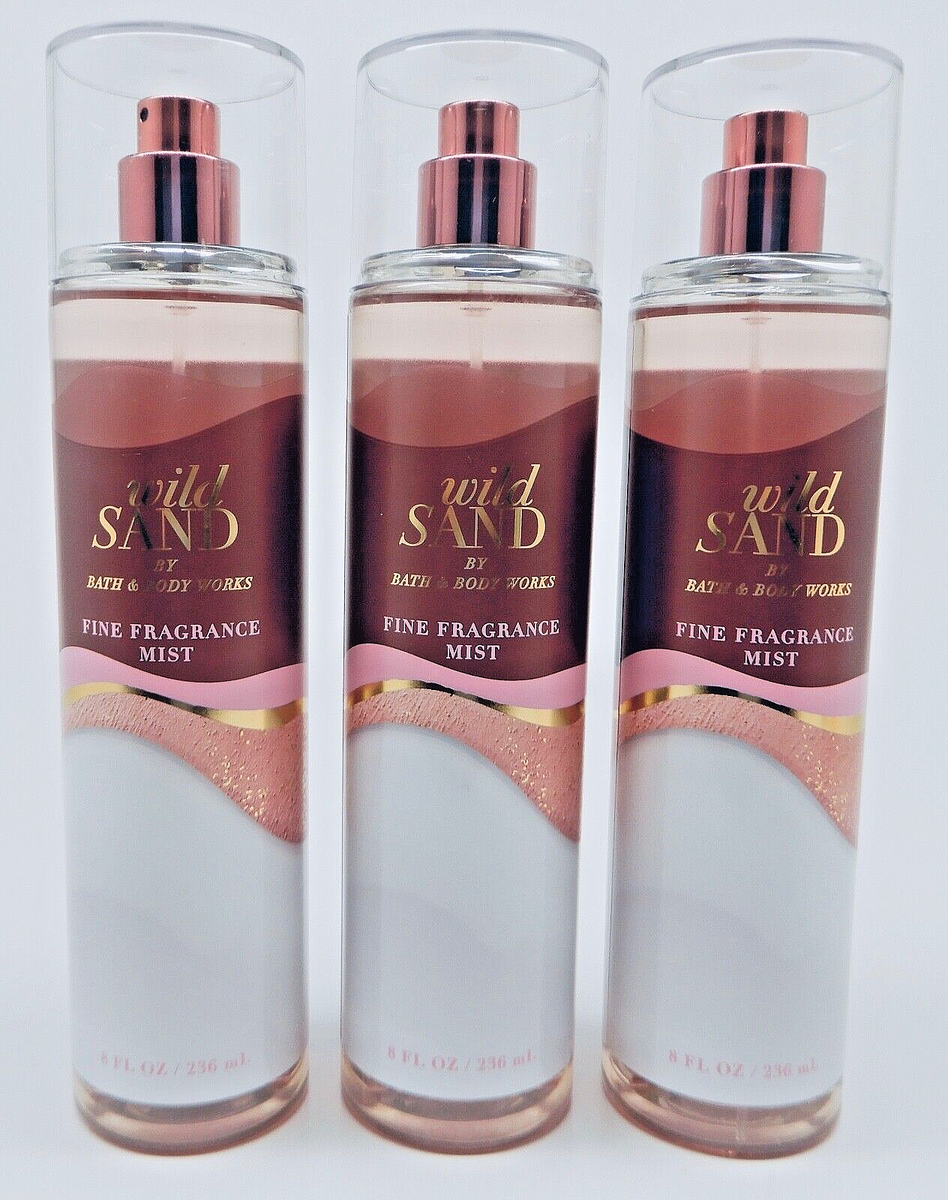 3 BATH & BODY WORKS WILD SAND FINE FRAGRANCE BODY MIST SPRAY 8 oz