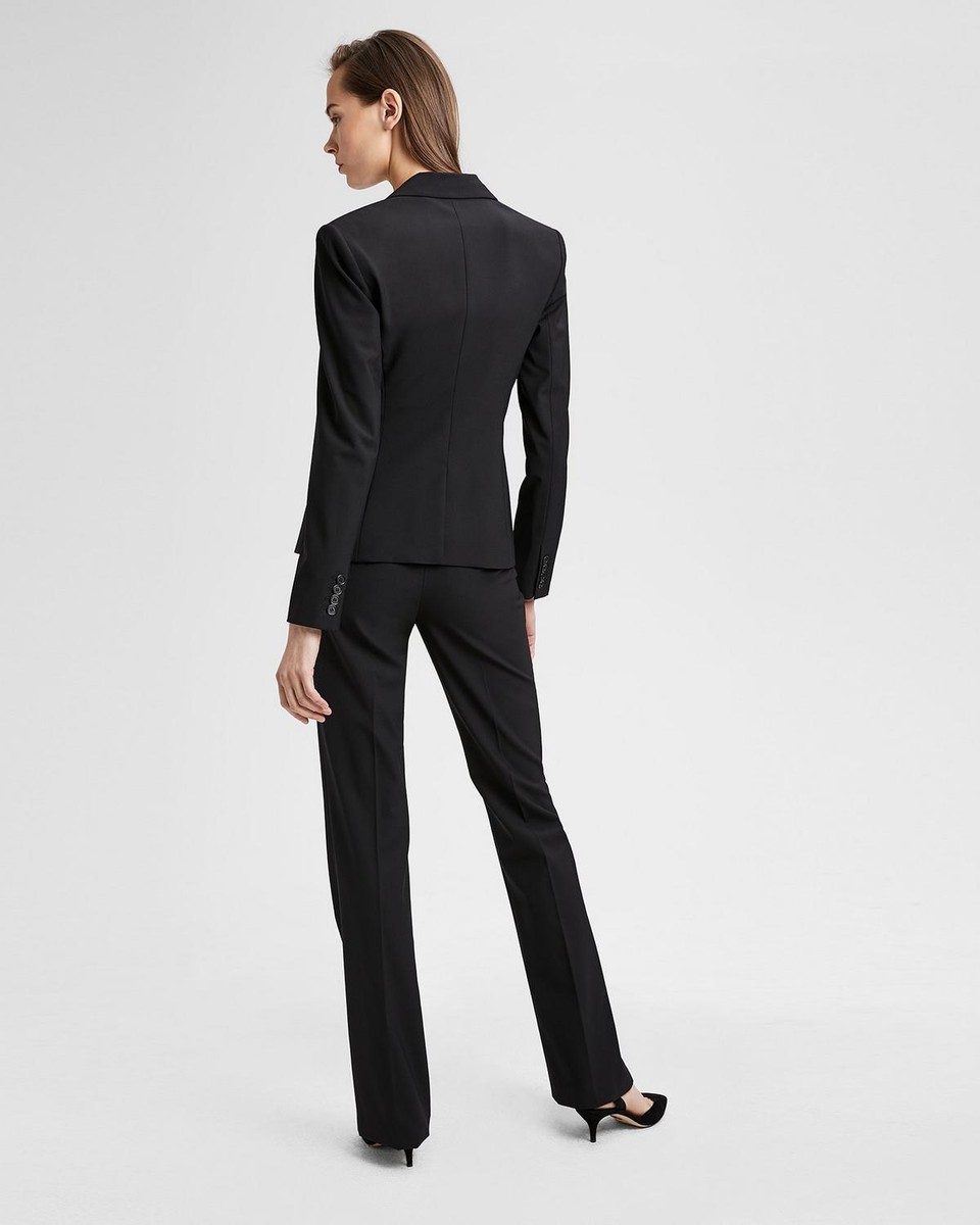 Theory Black Blazer Gabe B 2 Urban Wool Stretch Blend Sz 10