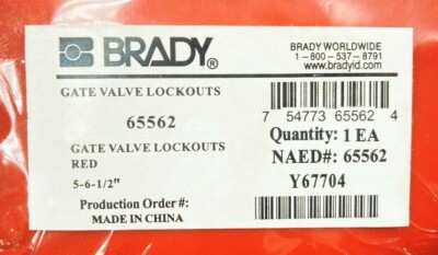 NEW BRADY 65562 GATE VALVE LOCKOUT RED 5