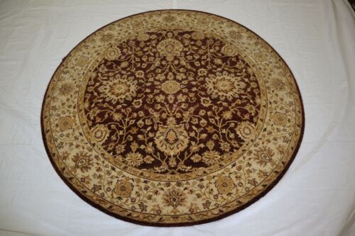 6'3" x 6'3" ft. Oushak Hand Knotted Oriental Wool Tribal Area Round Rug Carpet - Picture 1 of 6
