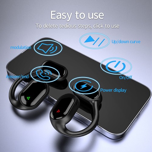Bone Conduction Headphones Bluetooth 5.3 Wireless Open-Ear Earbuds Sport Headset - Zdjęcie 8 z 10
