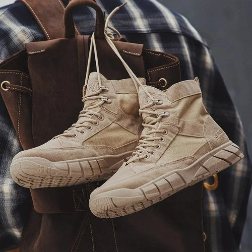 Men s High top Military Boots Outdoor Sports and Leisure Walking Shoes Non slip