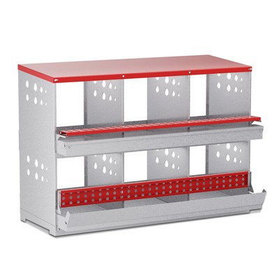 New 6Hole Chicken Nesting Boxes Metal Egg Laying Brooding Box With Vent Hole Set