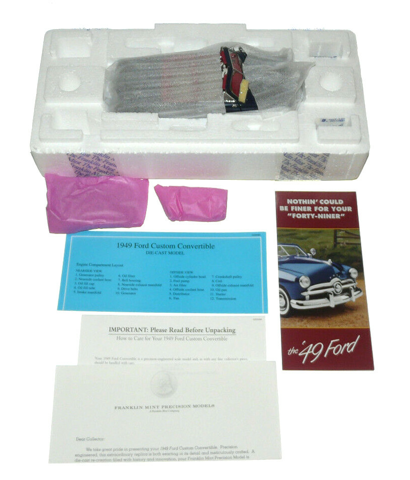 Franklin Mint 1949 Ford Custom Convertible Blue 1:24 B11WL72