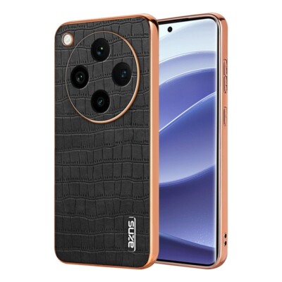 Für Oppo Find X8 Pro Electroplated Rahmen Krokodil Textur Coverage Telefon Hülle