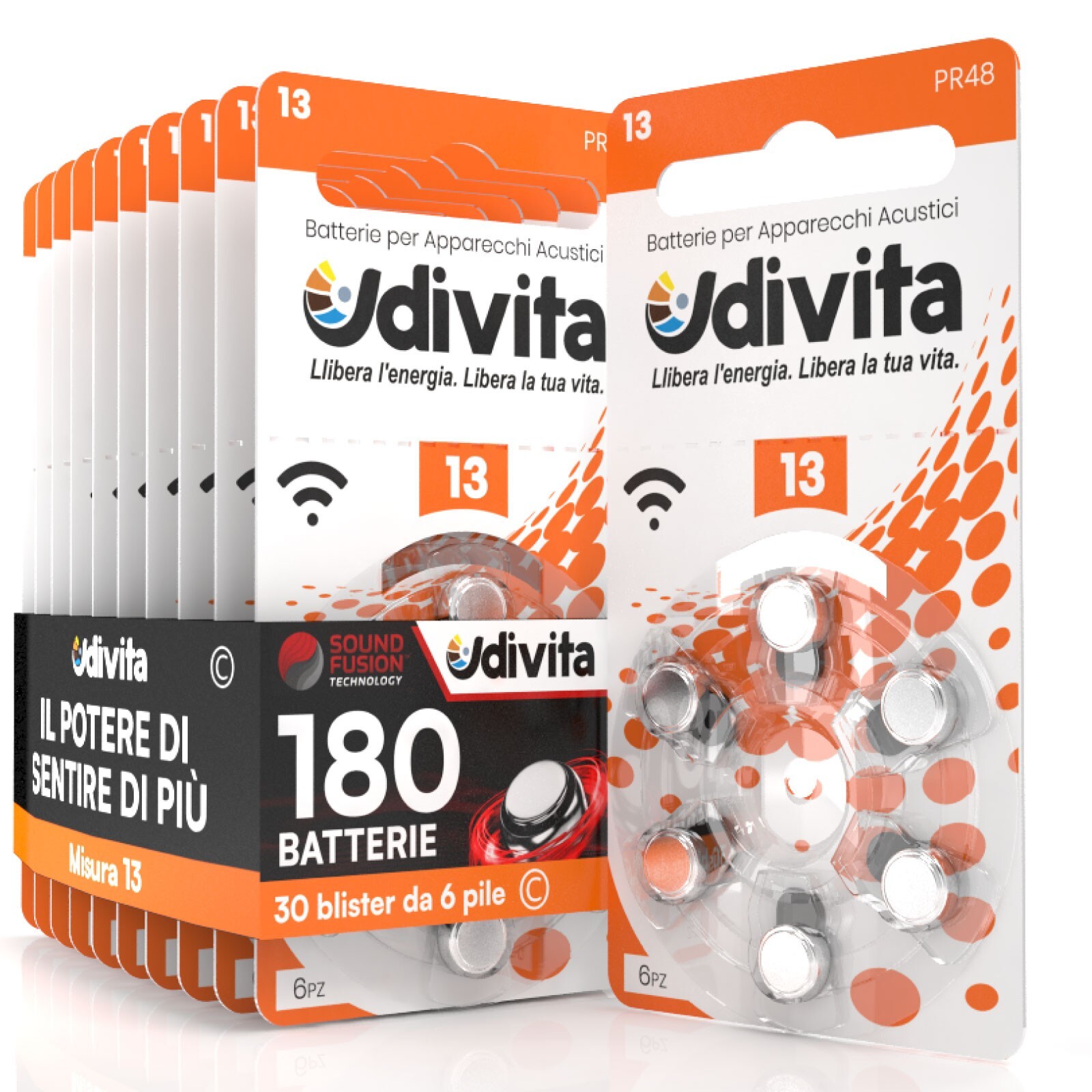 Kit 180 Batterie PR48 Udivita 13 - Energia Costante per Protesi - 1