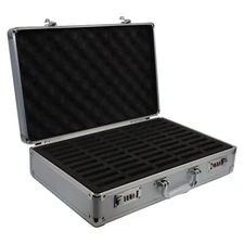 50 PCGS NGC Coin Holders Slabs Aluminum Frame Storage Box Case Combination Lock