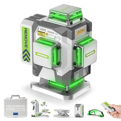 Laser Level 360 Self Leveling, 4x360°Green Cross Line Laser Tool with Remot