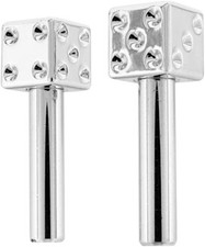 2 Chrome Dice Door Lock Knobs Cars Trucks Hot Rod Rat Classic 10-32 Thread