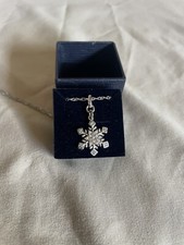 Stauer Sterling Silver Snowflake Pendant Necklace Adjustable 18-20  Chain 925