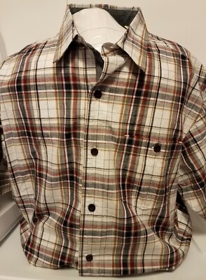 NEW Redhead Men's Plaid Short Sleeve Button Up Shirt Size Large