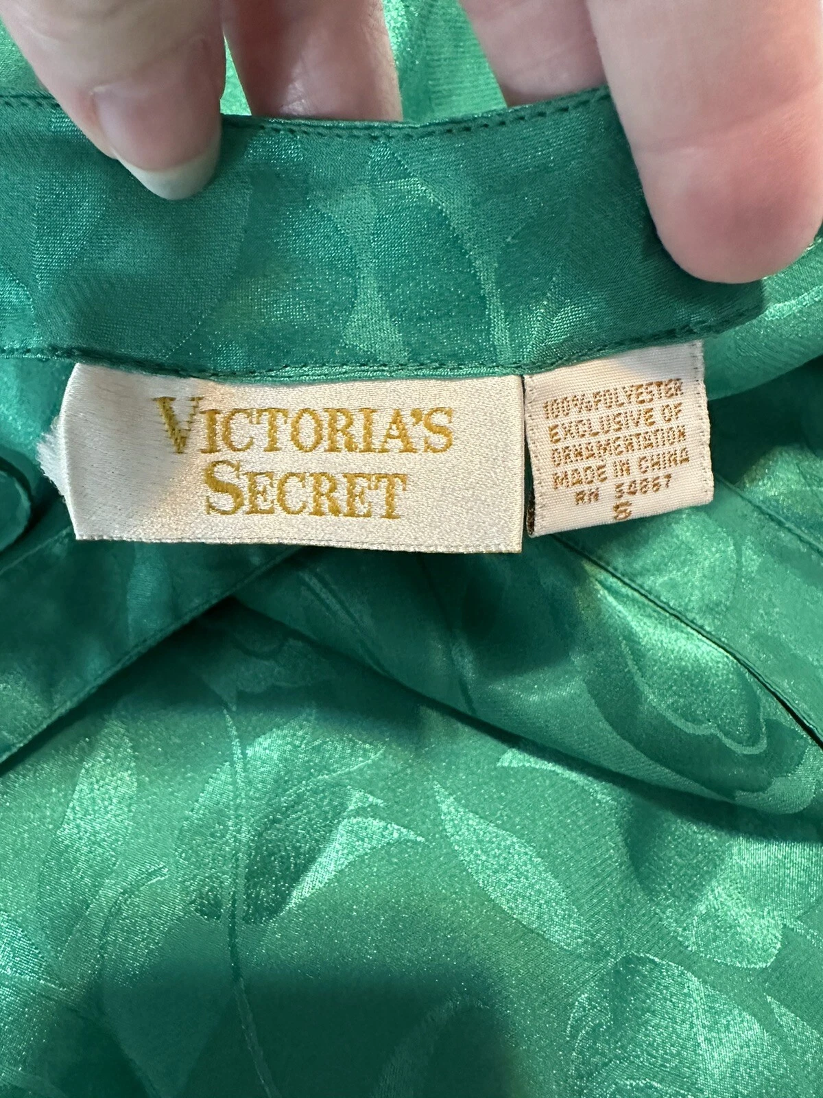 UNDERCOVER Abito vintage Victoria’s Secret etichetta oro verde con accenti neri taglia small