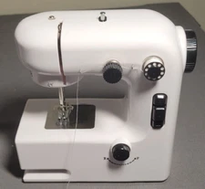 Mini Sewing Machine for Beginners, Two Speed Adjustment with Lights, Foot Pedals