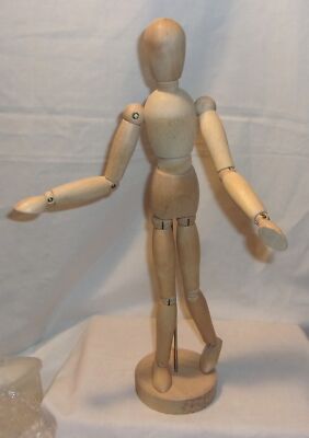 WOODEN ART MODEL MANNEQUIN POSSIBLE FIGURE SKETCH MODEL - 13'' TALL