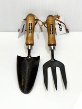 JCB - Solid Forged Garden Hand Fork And Trowel Tool Set - Heavy Duty - Premium