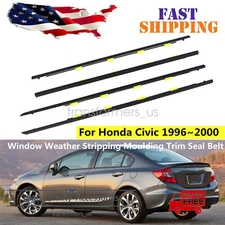 4pcs Window Weather Stripping Moulding Trim Seal Belt for Honda Civic 1996~2000