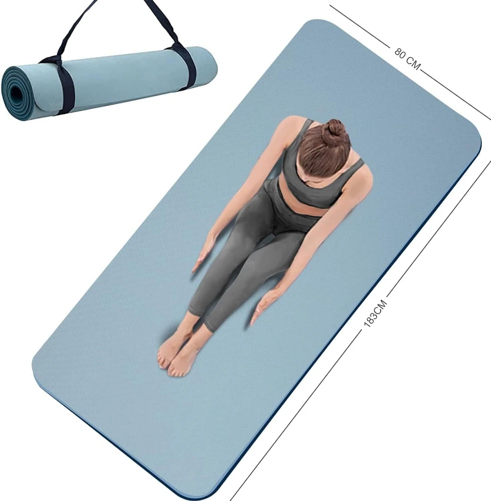Extra Wide 72x32 Double-Sided Non Slip Yoga Mat 7mm Thick