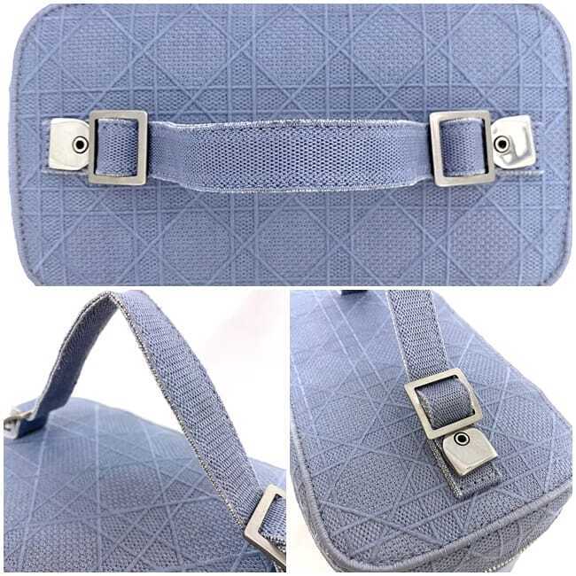 Christian Dior Handbag Vanity Bag Light Blue Cannage F-20528 Christian Dior Handbag Vanity Bag Light Blue Cannage F-20528