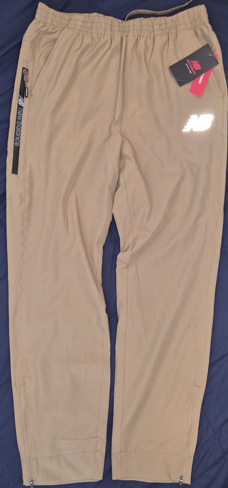 New Balance All Motion Mesh Lined Mens Size L Track/Jogger Pants Beige/Grey