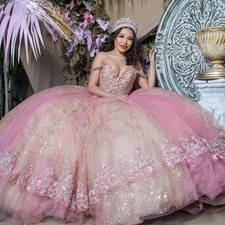 Gorgeous Beaded Ball Gown Quinceanera Dresses Sequined Appliqued Sweet 16 Dress