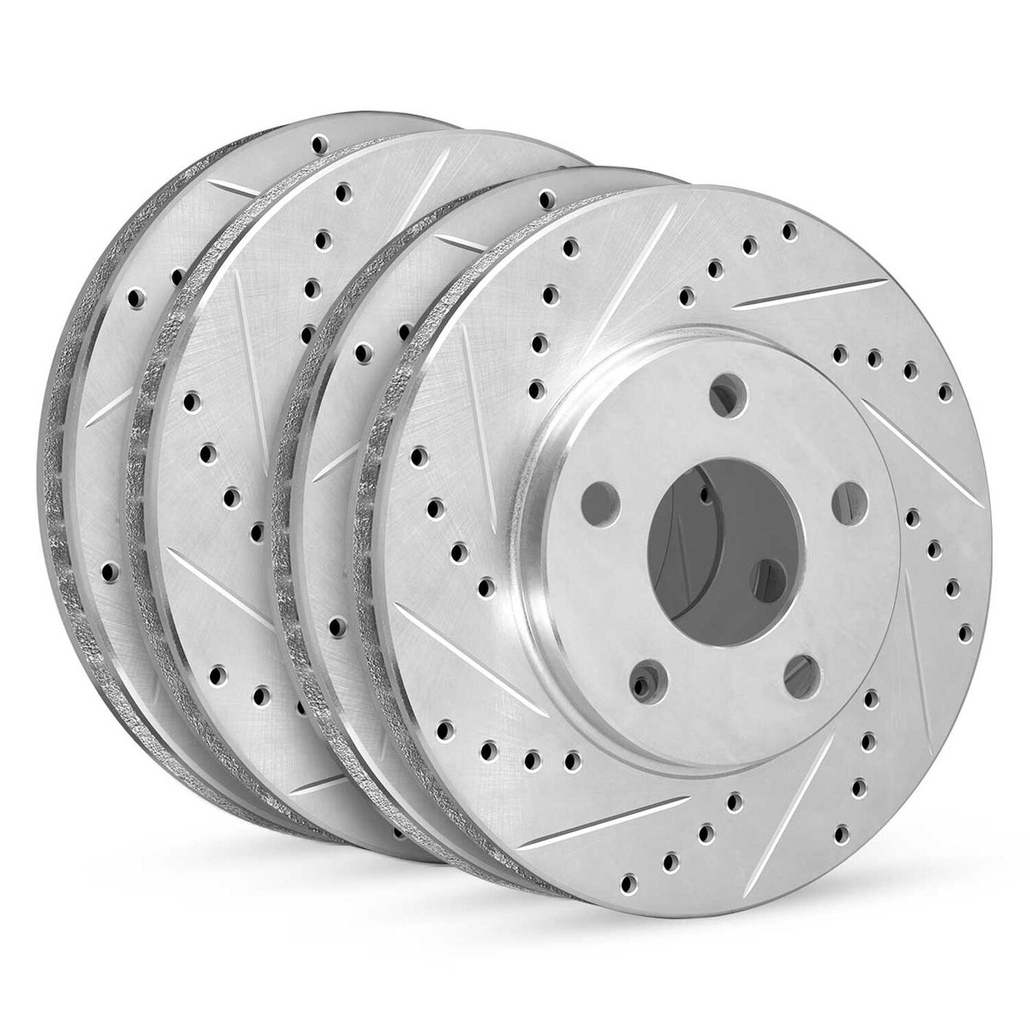 For Acura TL 09-14 R1 Concepts Drilled & Slotted Front & Rear Brake Rotor Set