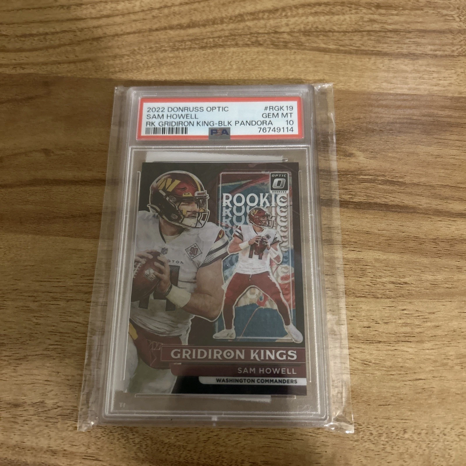 Sam Howell Panini Donruss Optic Rookie Gridiron Kings #RGK19 Black Pandora