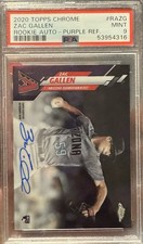 Topps 2020 Chrome Zac Gallen Rookie Auto Purple Refractor /250 RA-ZG PSA 9