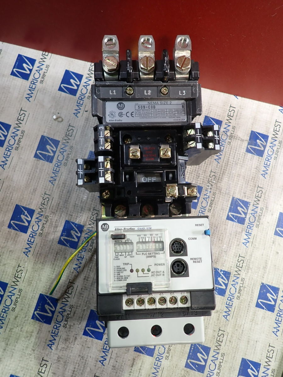 Allen Bradley Size 2 Starter 509-COD CC236 120V 592-C1CH 8-37A