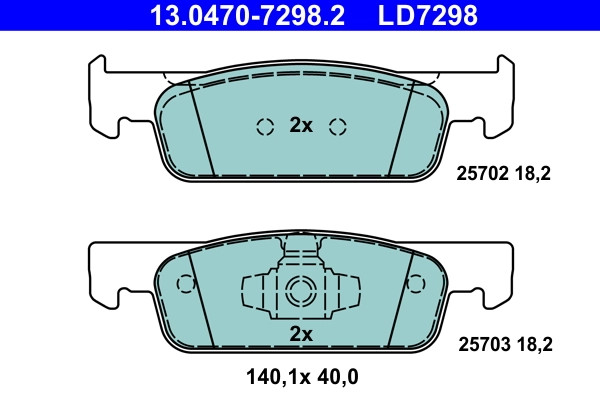 Kit de plaquettes de frein ATE 13.0470-7298.2 pour OE 4106023 essieu avant