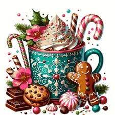 Christmas Gingerbread Cup Diamond Painting Kits for Adults Beginners Wall Decor