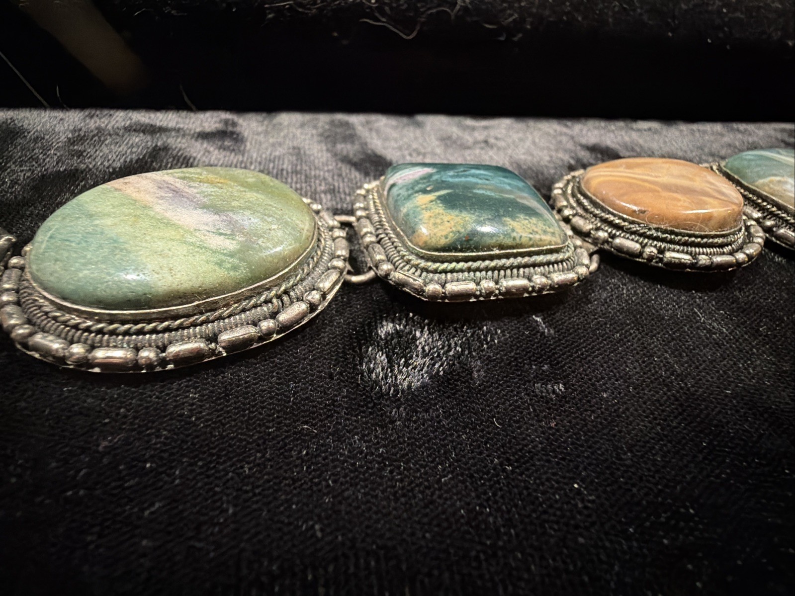 Vintage Multi-Stone Statement Bezeled Silver-tone… - image 16