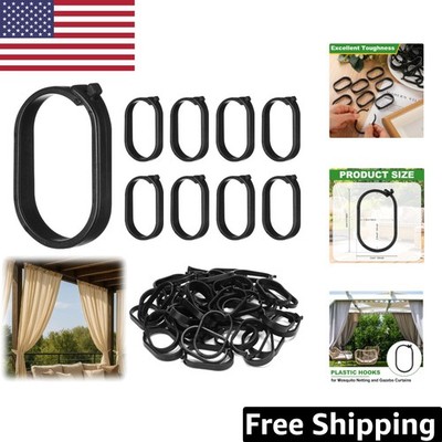 Durable 50pcs Gazebo Curtain Hooks - Easy Install Plastic Rings for Outdoor