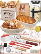 All-in-One Sourdough Starter Kit: 32 Tools for Artisan Bread Making at Home Kitc