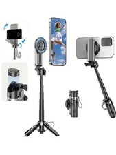 Premium 4  in  1 Selfie Stick with Wireless Remote, Magnetic Clip  360  Rotation