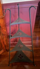 Longaberger Wrought Iron 4 Tier Corner Bowl Basket Plant Stand