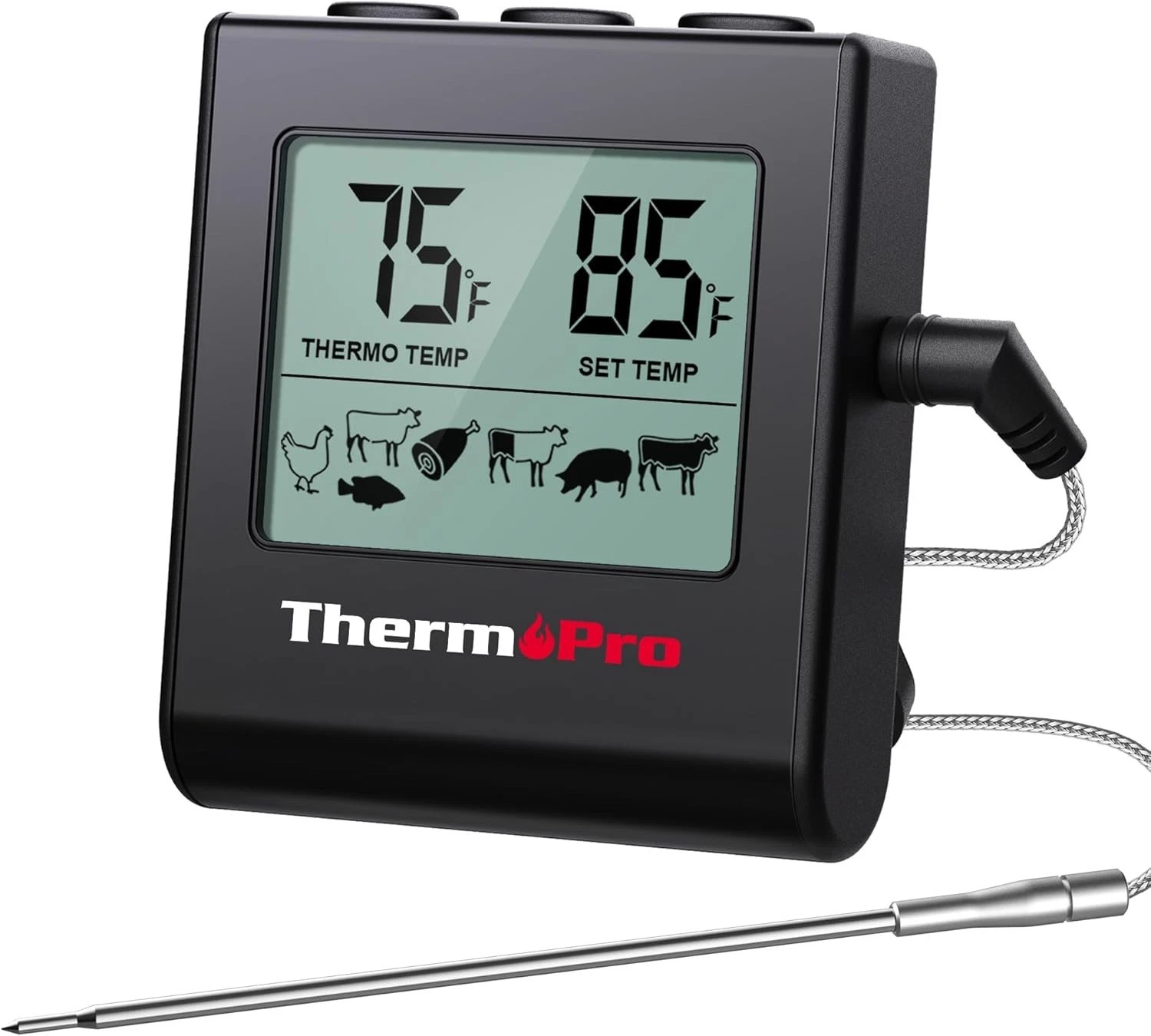 LCD Digital Meat Thermometer Cooking Smoking Grilling BBQ Food