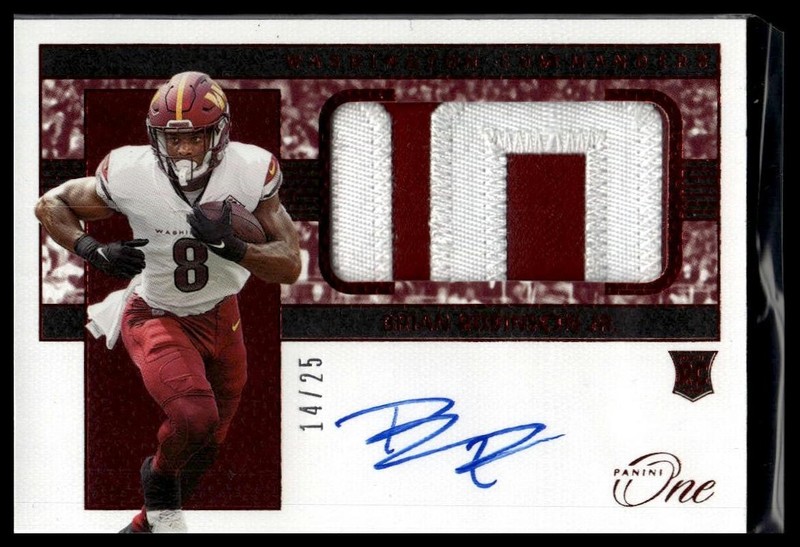 2022 Panini One #28 Brian Robinson Jr. Red #/25 AUTO