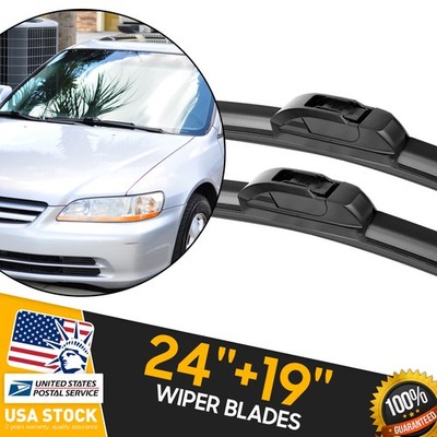 2x Boneless design and precise fit Front Window Windshield 24''+19'' Wiper Blades