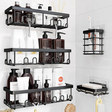 Shower Caddy Adhesive, 100 Rustproof Shower Organizer with Soap