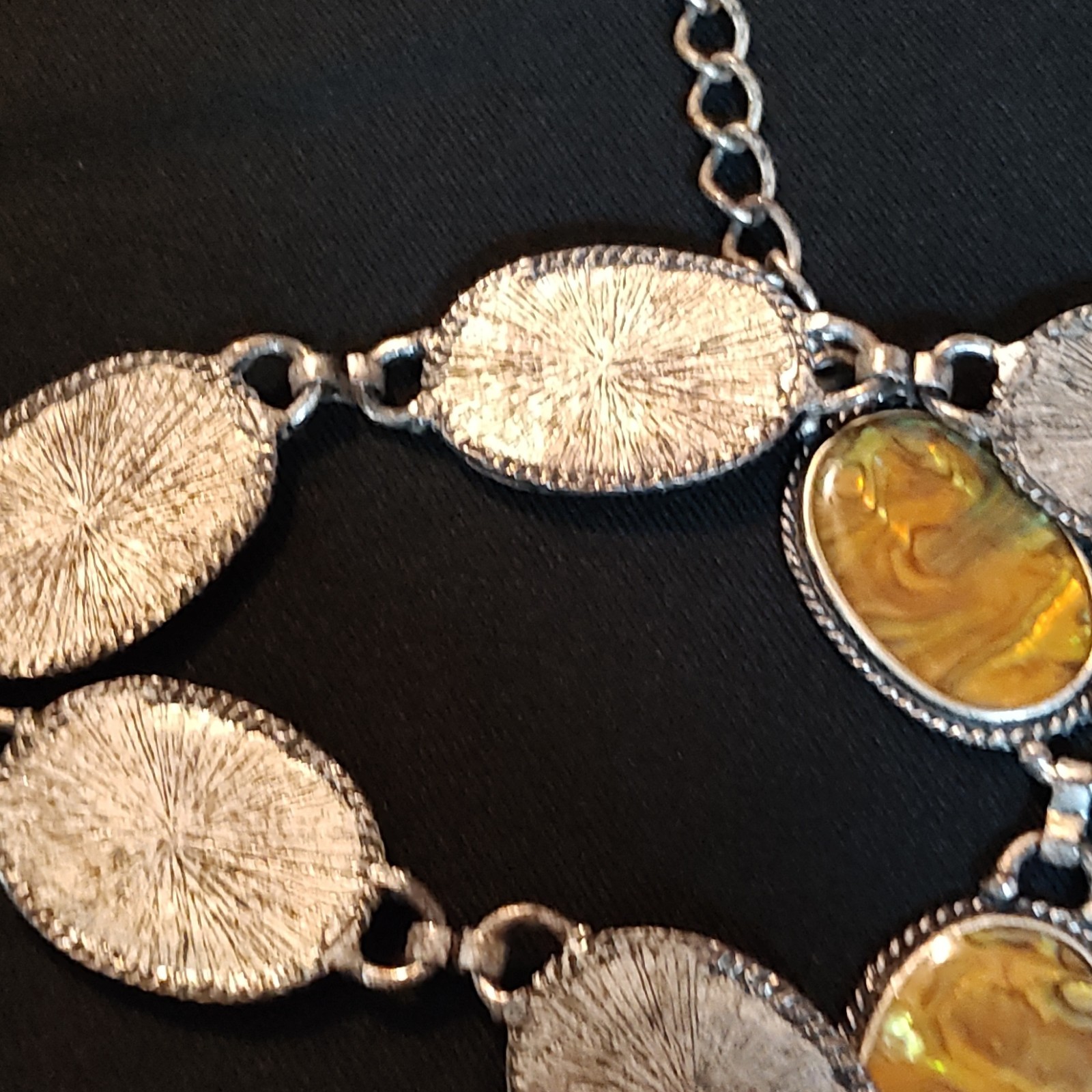 Statement Abalone Shell Necklace Oval Link Chain … - image 12