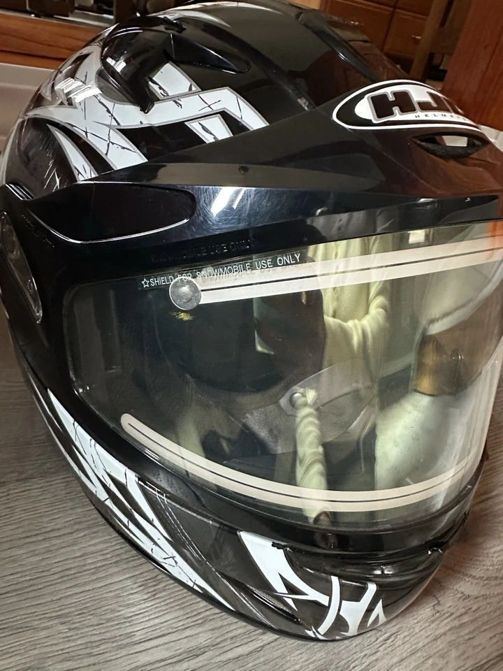 HJC IS-16 SCRATCH Casco Completo Motocicleta Moto Nieve Negro con PUNTO BLANCO Foto 3 de 4