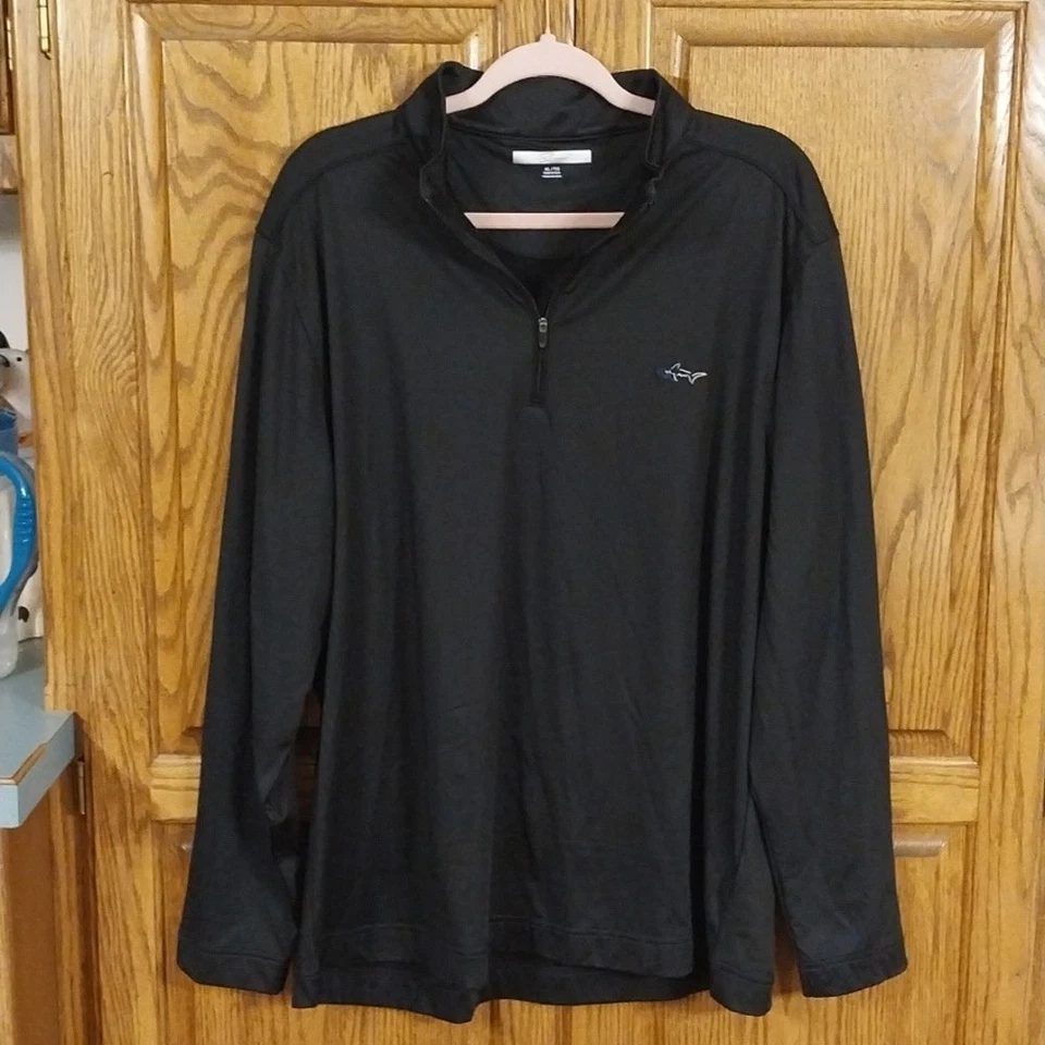 Pullover Greg Norman Performance Golf Para Hombre 1/4 Cremallera Talla XL Negro Mangas Largas Foto 3 de 4