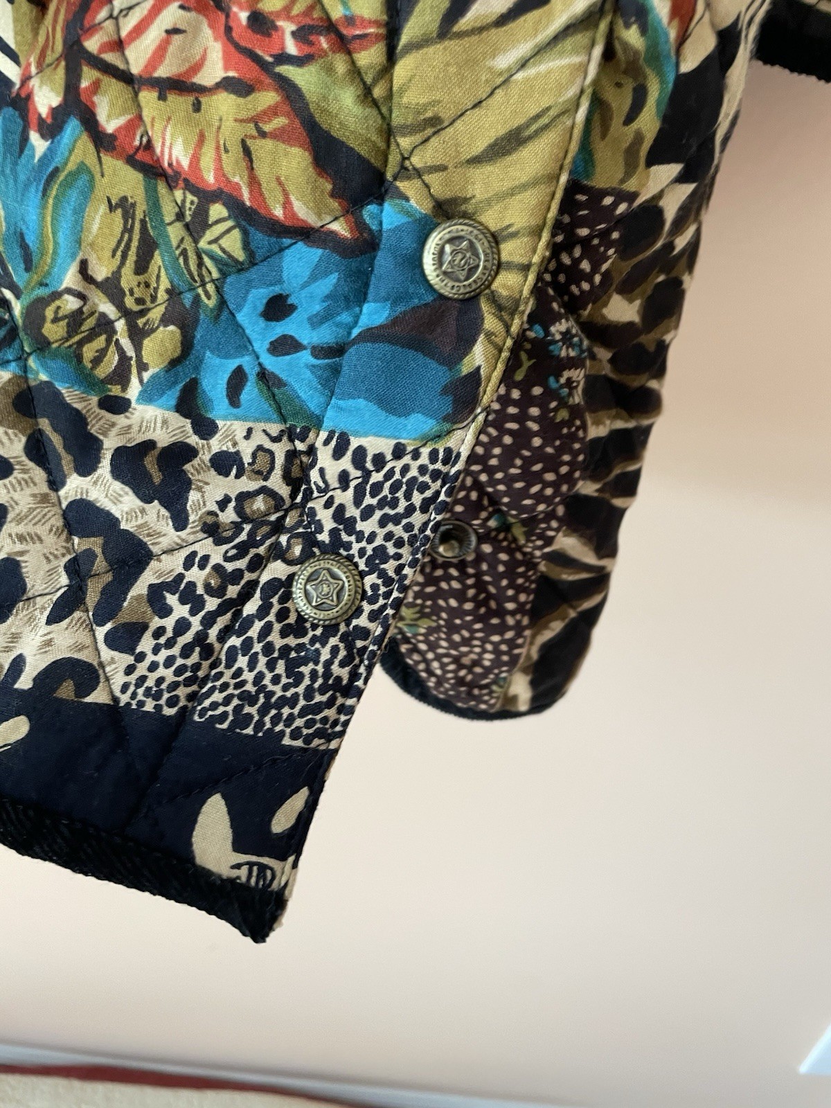 Phool Quilted Patchwork Rayon Cotton Button Pocke… - image 6