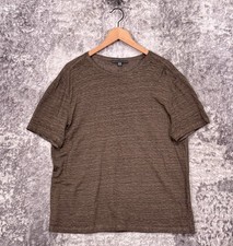 John Varvatos Collection Luxury Shirt Medium Mens Green Linen Knit Burnout