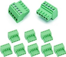 10 PCS 5 Pin 2.54mm Pitch Screw Terminal Block Connector 26 18 AWG Pluggable