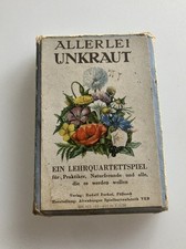 DDR Lehrquartett &ldquo;Allerlei Unkraut&rdquo; 1962 Altenburger Spielkarten VEB Vintage