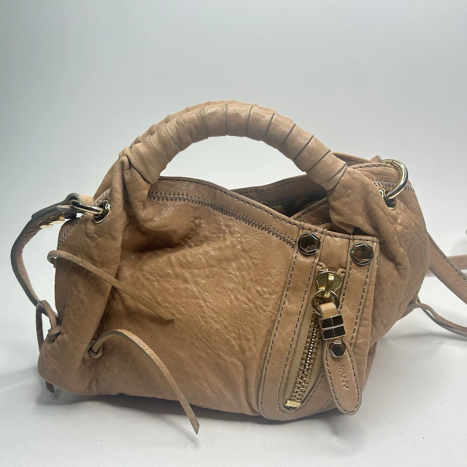 Awesome orYANY Heather Beige Petal Leather Small Moto Crossbody Shoulder Bag - Image 2 of 4
