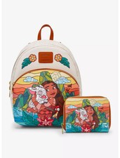 Loungefly Disney Moana & Pua Mochila Vidrieras y Cartera con Cremallera CONJUNTO NUEVO